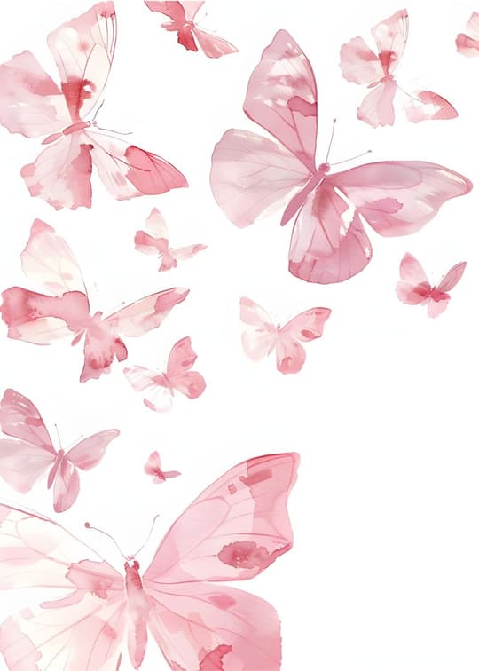 Pink Butterflies in Flight