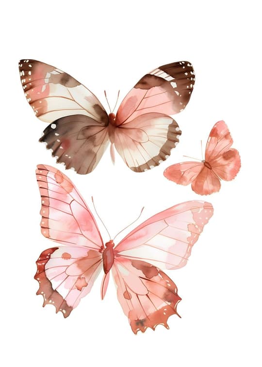 Pink Butterflies in Flight