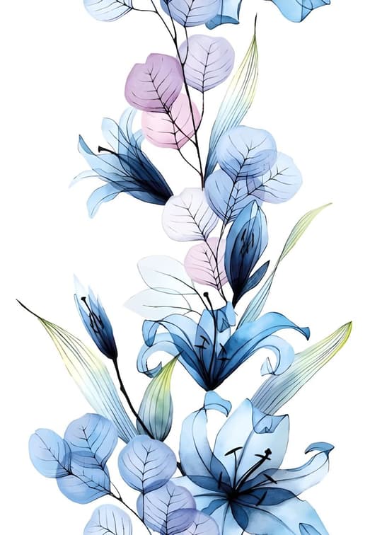 Translucent Blue Flowers