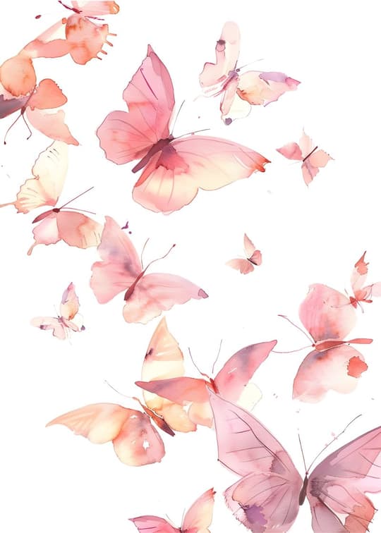 Watercolor Butterflies in Flight