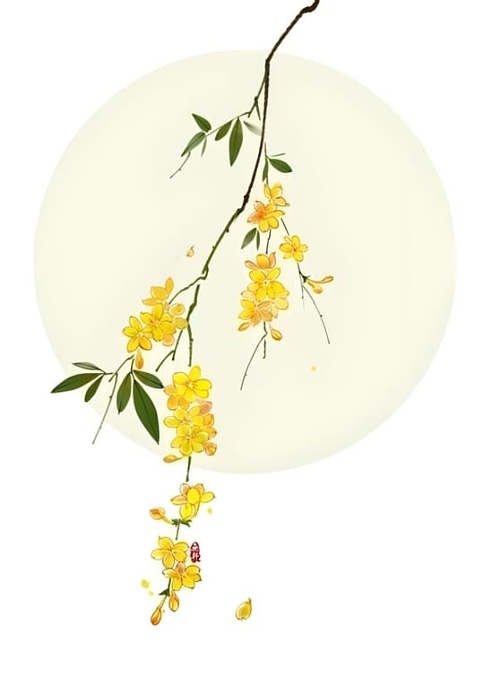 Wisteria Blossoms in Moonlight