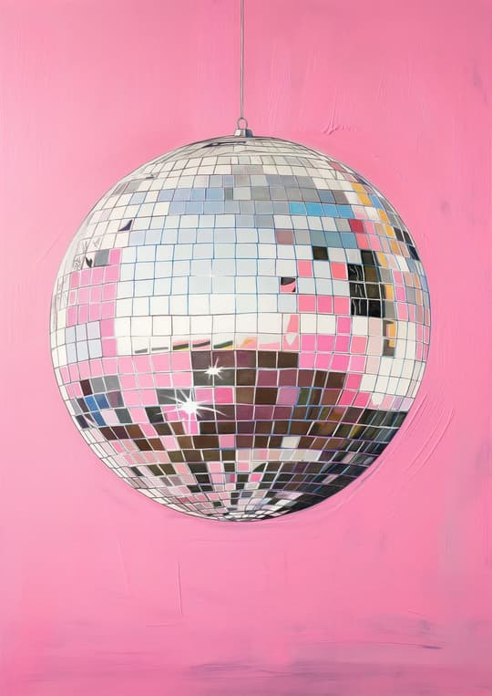 Disco Ball on Pink