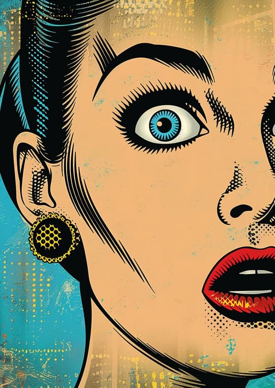 Pop Art Portrait with Blue Eyes