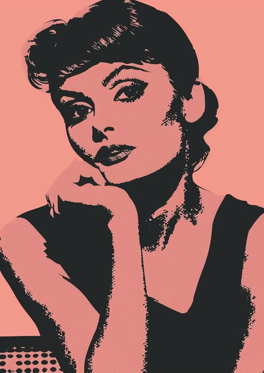Portrait in Coral & Black