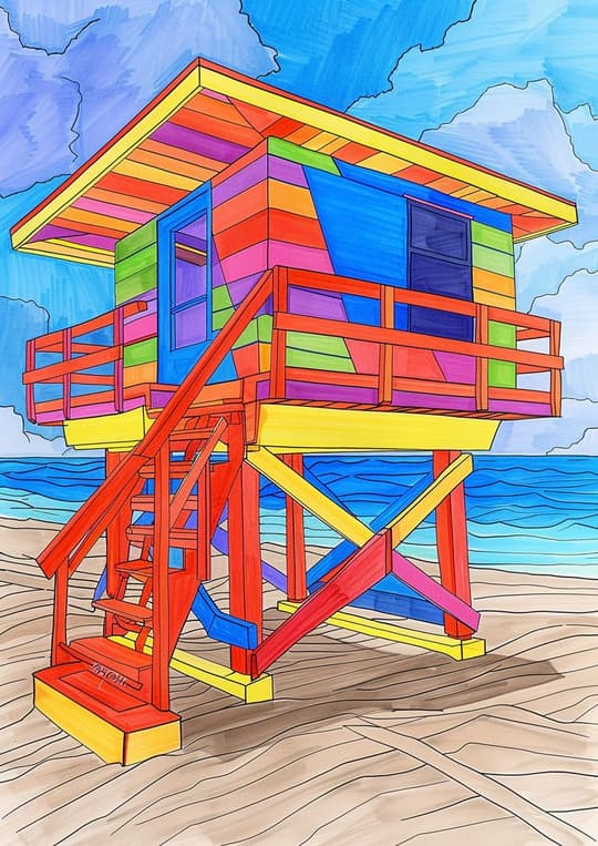 Colorful Lifeguard Tower