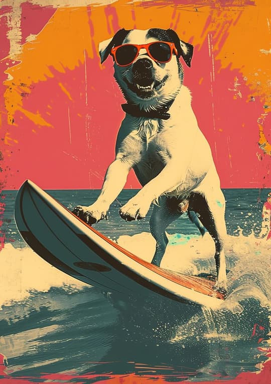 Cool Surfer Dog