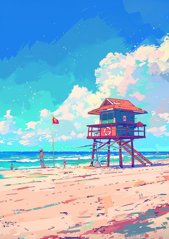 Lifeguard Tower Beach Day