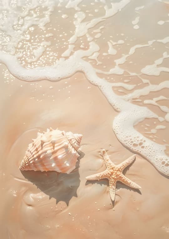 Shells and Starfish on the Shore