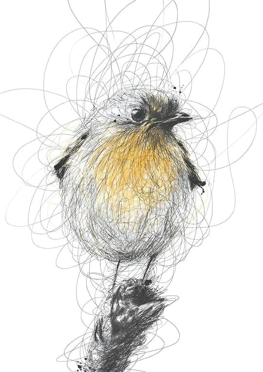 Sketched Bird in Motion