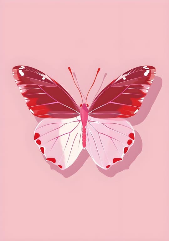 Red & Cream Butterfly