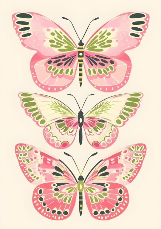Pink Butterfly Trio