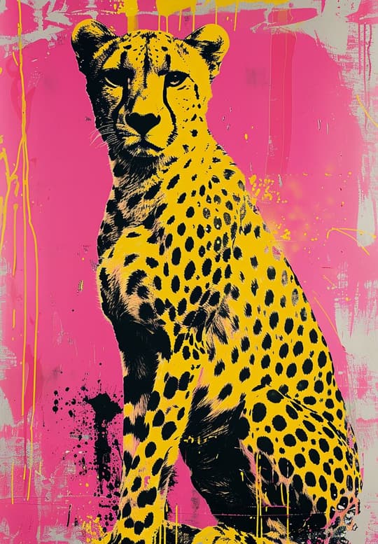 Yellow Cheetah on Pink