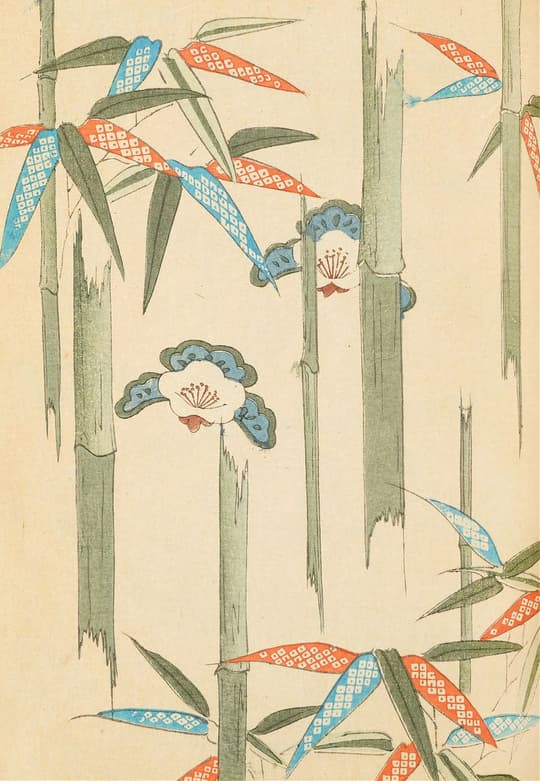 Bamboo and Flowering Vines