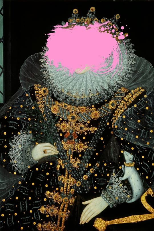 Baroque Portrait with Floral Headdress