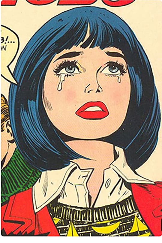 Tearful Woman in Red