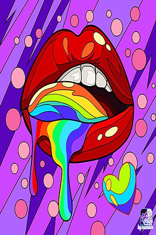 Rainbow Kiss Pop Art