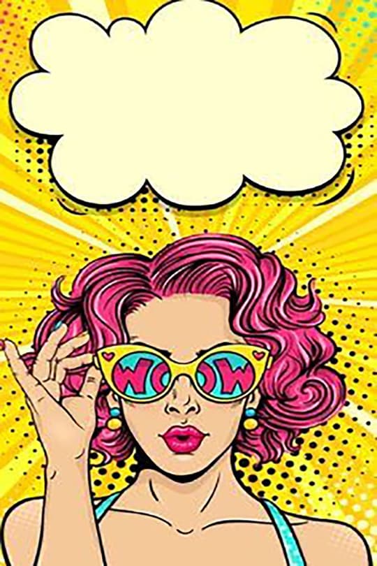 Pop Art Girl with Speech Bubble