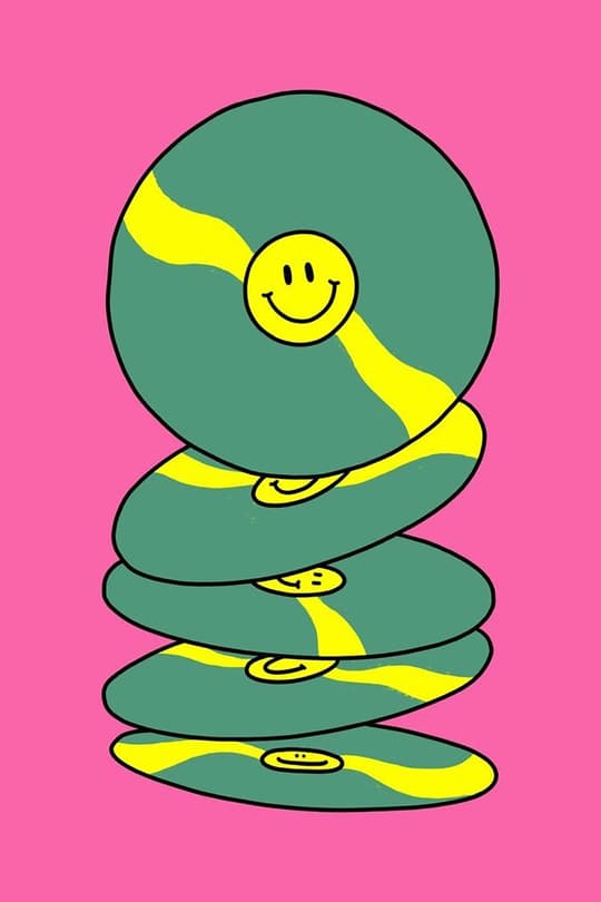 Stacked Smiley Discs