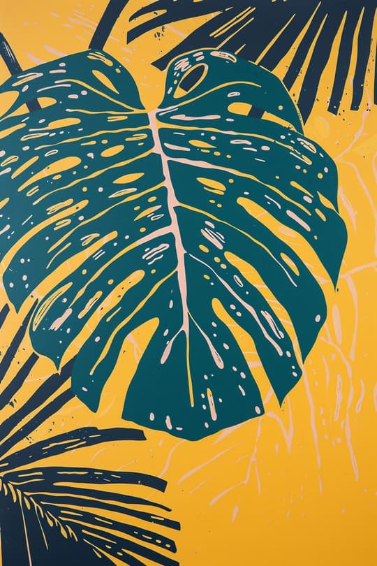 Tropical Monstera Leaf
