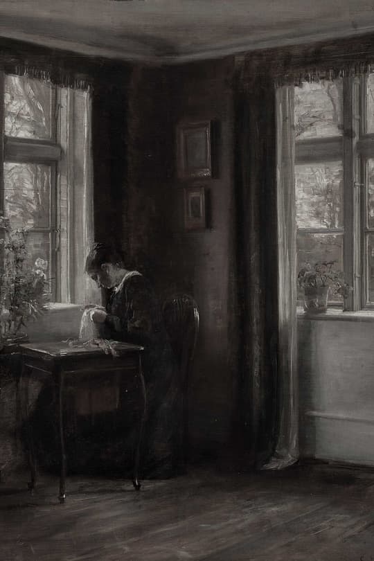 Woman at Window in Candlelight