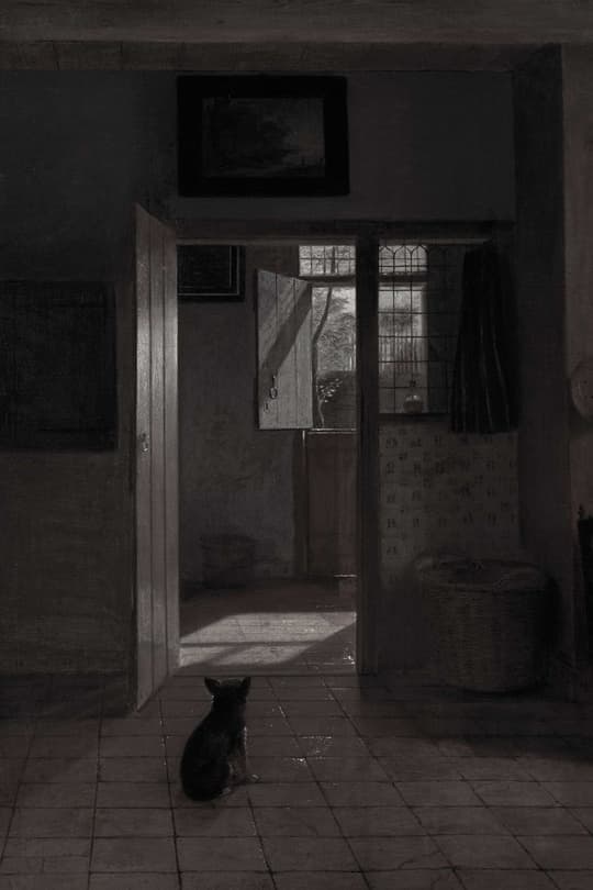 Interior with Black Cat