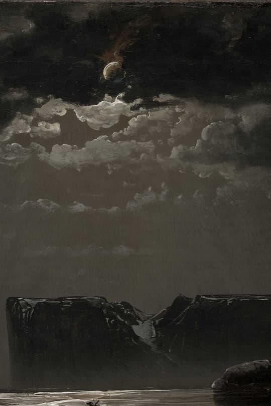 Moonlit Sky and Mountains