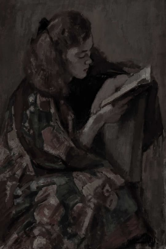 Girl Reading by Lamplight