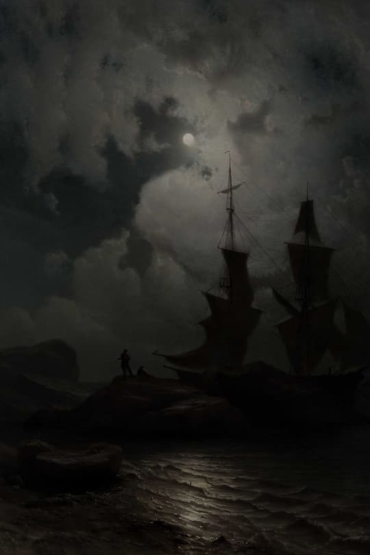 Moonlit Shipwreck