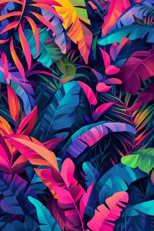 Neon Tropical Garden