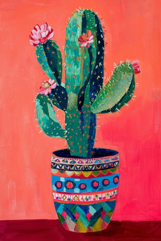 Colorful Cactus in Bloom