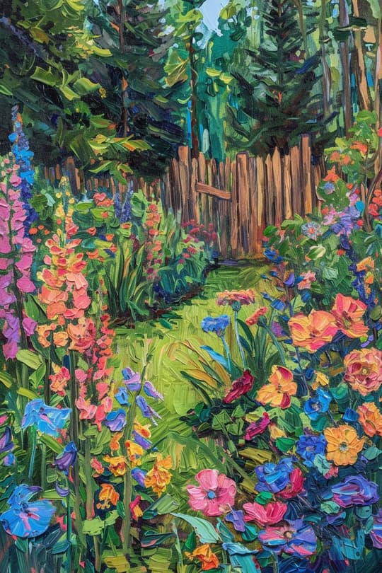 Garden Cottage with Wildflowers