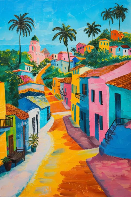 Colorful Coastal Village