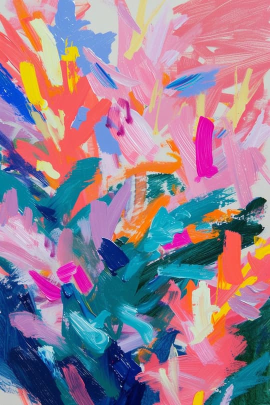 Vibrant Brushstroke Explosion