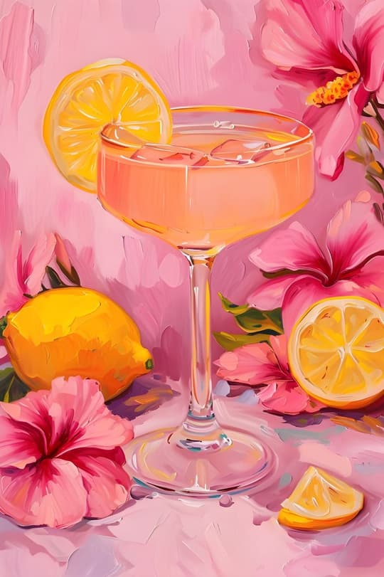 Citrus Cocktail with Florals