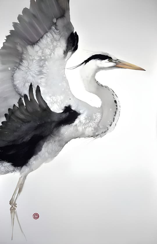 Great Heron in Flight