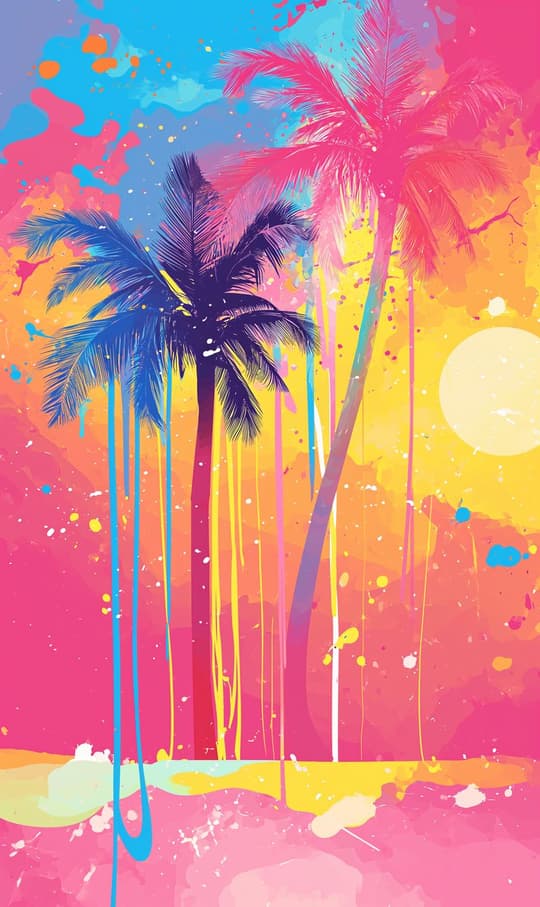 Tropical Sunset Palms